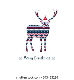 Deer vector badge. Merry Christmas!