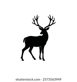 A deer vector black silhouette 