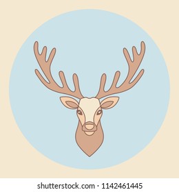 Deer in vector. Design for poster and card