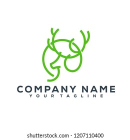 Deer Vector Graphic Template Download Modern