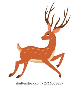 Deer vector icon design. Vector illustration of deer on white background. Simple deer animal logo, wild life vector illustration.