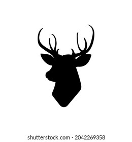 Deer vector icon. Elk illustration sign. horns symbol. hunting logo.