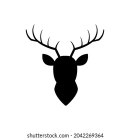 Icono vectorial de ciervo. Signo de ilustración de Elk. símbolo de cuernos. logotipo de caza.