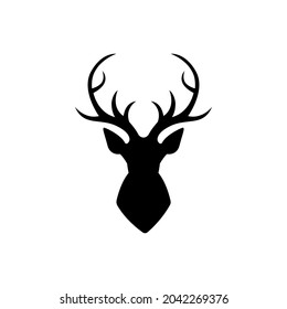 Deer vector icon. Elk illustration sign. horns symbol. hunting logo.