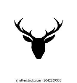Deer vector icon. Elk illustration sign. horns symbol. hunting logo.