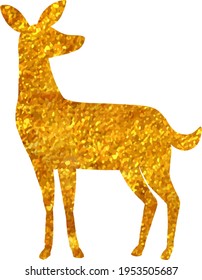 deer vector icon in gold glitter style icon