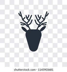 Deer vector icon isolated on transparent background, Deer logo concept