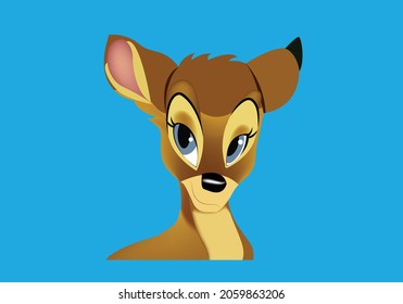 Deer vector illustration with background
