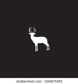 deer vector illustration. Background black.