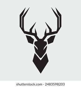 Deer vector Illustration - VECTOR, Buck Deer Logo, Simple Vector of Buck Deer, Deer Logo