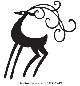 Deer vector illustration, a christmas elements for design.