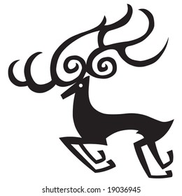 Deer vector illustration, a christmas elements for design.