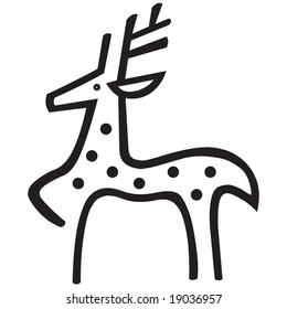 Deer vector illustration, a christmas elements for design.