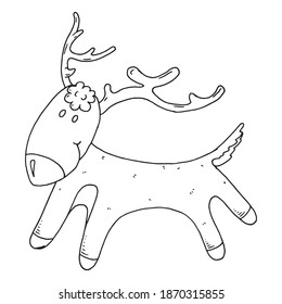 Deer. Vector illustration of a Christmas deer. Hand drawn deer.