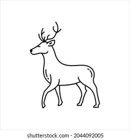 Deer Vector illustration, Christmas outline icon
