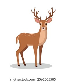 deer vector illustration, cute animal vector illustration, deer illustration vector, cute deer cartoon illustration