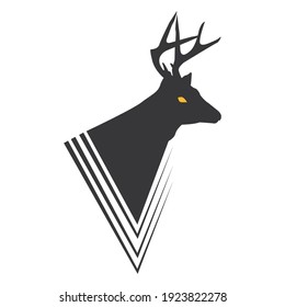 Deer vector illustration design. Deer logo silhouette 