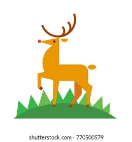 Deer. Vector illustration in a flat style isolated on white background.