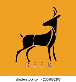 Deer vector illustration, label, emblem, sign, brand mark. Vector illustration.