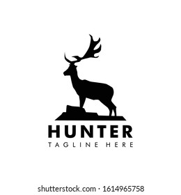 Deer vector illustration logo design. Wild animal