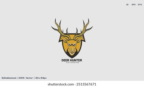 Deer vector illustration logo design template icon