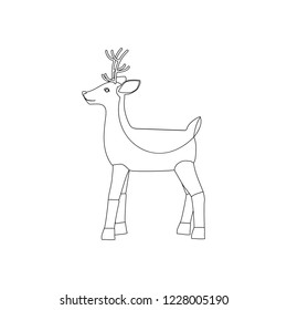 Deer vector illustration on the white background. Vector illustration