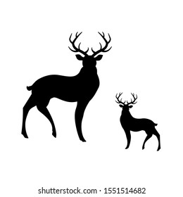 Deer vector illustration on white background.
