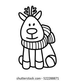 Deer vector illustration, scarf