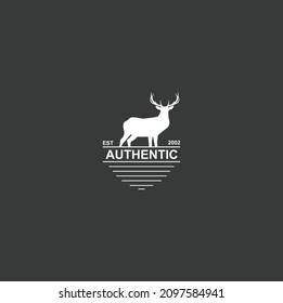 deer vector illustration. Deer and shield logo design template