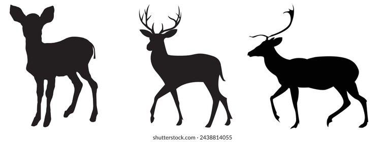 deer vector illustration- vector silhouette