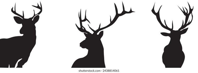 deer vector illustration- vector silhouette