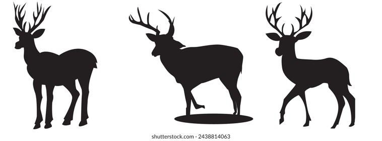 deer vector illustration- vector silhouette