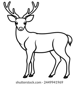 Deer vector illustration, deer vector silhouette illustration.