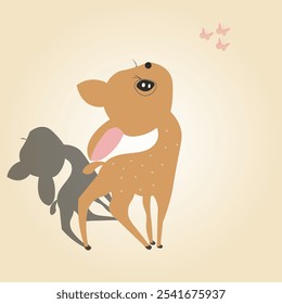 deer vector illustration template silhouette