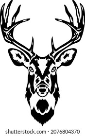Deer vector illustration.Isolated on white background.Stylization.Print.