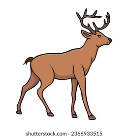 deer vector illustration,isolated on white background,top view