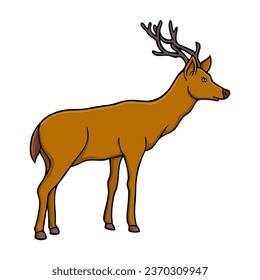 deer vector illustration,isolated on white background,top view
