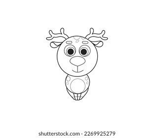 Deer vector isolated outline icon. Deer animal vector icon. Deer icon 