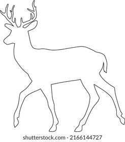 Arte de línea vectorial de ciervo | Venado de Navidad