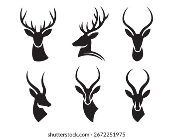 Diseño de arte de línea de Vector de ciervo
