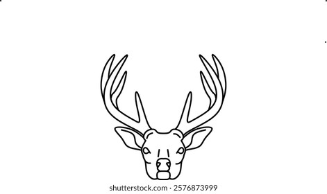 deer vector line art | deer icon | deer drawing beautifull antler