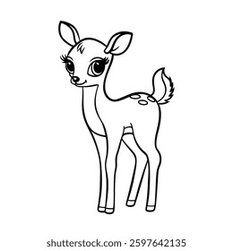 A deer vector line arts