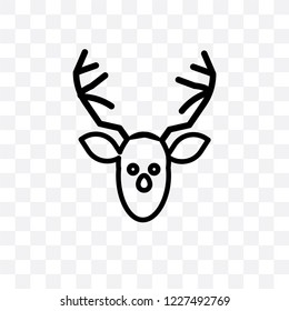 Deer vector linear icon isolated on transparent background, Deer transparency concept can be used for web and mobile
