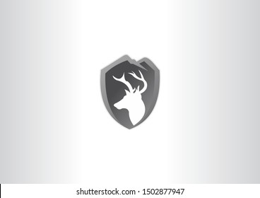 Deer vector logo design illustration.