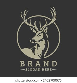 Deer vector logo design and deer silhouette illustration design isolated on white background, Great for your Hunting Logo, Decal and Stickers
