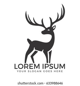 Deer vector logo design template.