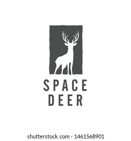 Deer vector logo design wild animal, modern illustrations in the style of a graphic sign art