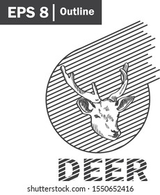 Deer vector logo design wild animal with horns quality stylish, modern illustrations in the style of a graphic sign art