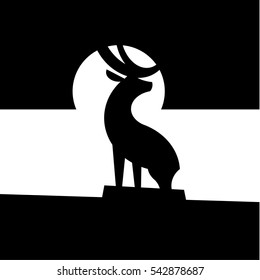 Deer vector logo design wild animal with horns quality stylish, modern illustrations in the style of a graphic sign art