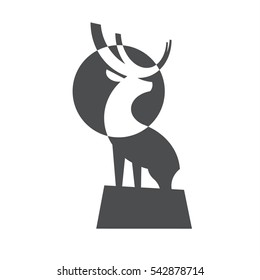 Deer vector logo design wild animal with horns quality stylish, modern illustrations in the style of a graphic sign art